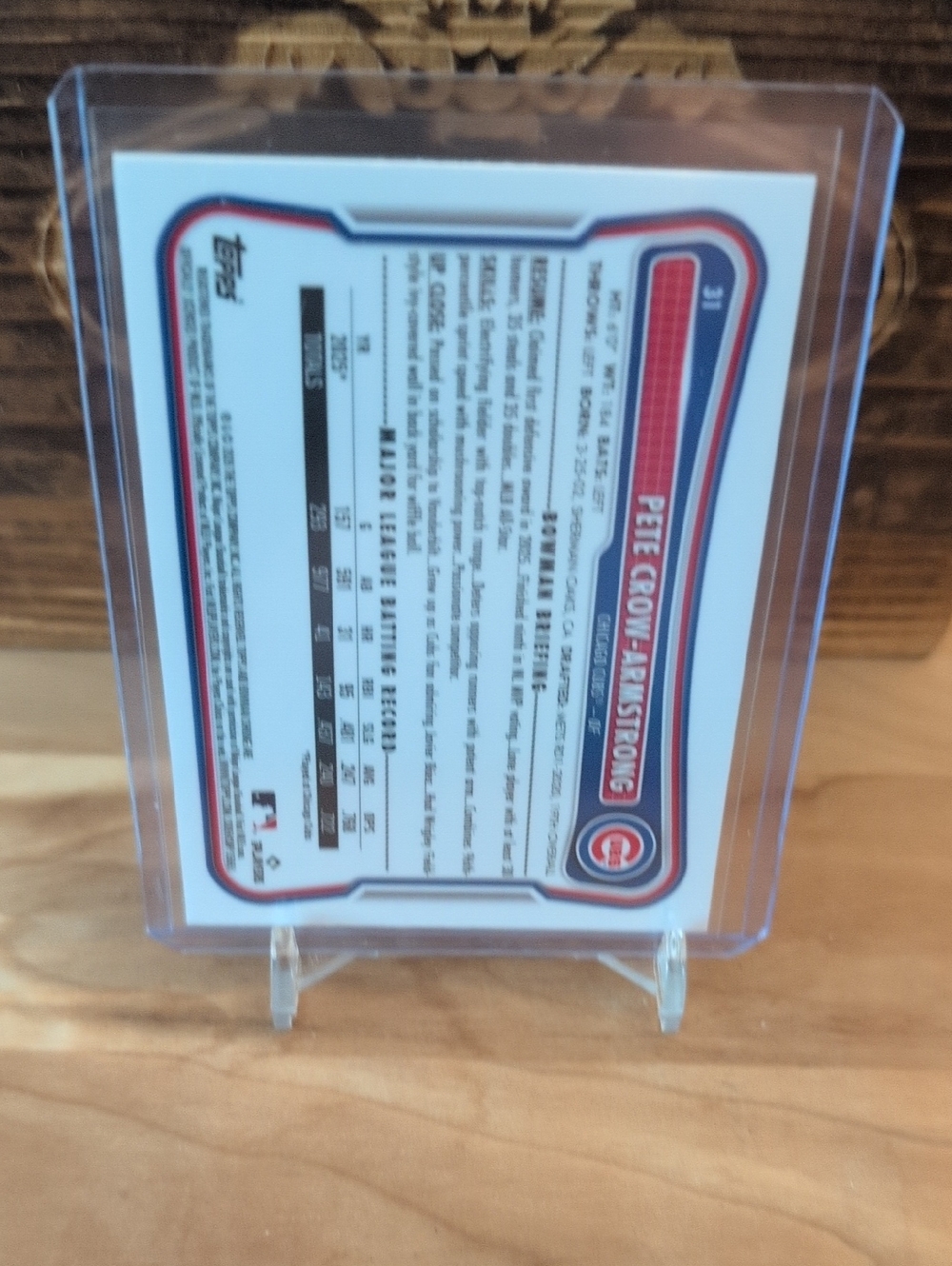 2026 Bowman Chrome Pete Crow-Armstrong Blue Mojo Refractor #287/499 Cubs 🔥🔥🔥 - Picture 5 of 5